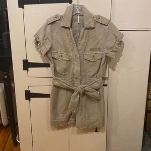 Free People Army Green Utility Romper
